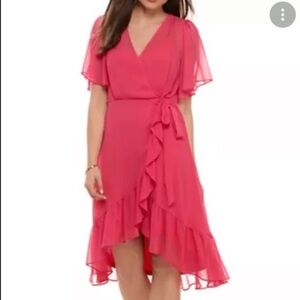 CALVIN KLEIN Pink Wrap Dress